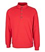Color:Red Heather - Image 1 - Saturday Long-Sleeve Mock French Terry Knit Sweatshirt
