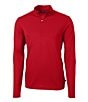 Color:Red - Image 1 - Virtue Eco Pique Long-Sleeve Quarter-Zip Pullover