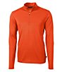 Color:College Orange - Image 1 - Virtue Eco Pique Long-Sleeve Quarter-Zip Pullover