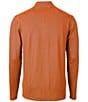 Color:College Orange/Navy - Image 2 - Virtue Eco Pique Micro Stripe Men's Quarter Zip Shirt
