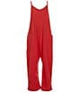 Chelsea & Violet Big Girls Sleeveless Pocketed Jumpsuit, Color:Hibiscus - Image 1