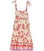 C&V Chelsea & Violet Big Girls 7-16 Tie Shoulder Printed Cupcake Dress, Color:Seashell/Hibiscus - Image 2