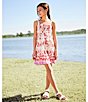 C&V Chelsea & Violet Big Girls 7-16 Tie Shoulder Printed Cupcake Dress, Color:Seashell/Hibiscus - Image 3