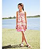 C&V Chelsea & Violet Big Girls 7-16 Tie Shoulder Printed Cupcake Dress, Color:Seashell/Hibiscus - Image 5