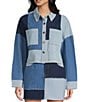 C&V Chelsea & Violet Coordinating Denim Patchwork Jacket, Color:Multi Blue - Image 3