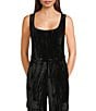 C&V Chelsea & Violet Crushed Velvet Coordinating Corset Top - Image 1
