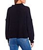 Color:Black - Image 2 - Drop Shoulder Turtleneck Sweater