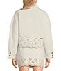 C&V Chelsea & Violet Eyelet Hem Coordinating Denim Jacket, Color:Off White - Image 2