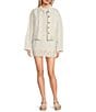 C&V Chelsea & Violet Eyelet Hem Coordinating Denim Jacket, Color:Off White - Image 4