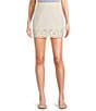 C&V Chelsea & Violet Eyelet Hem Coordinating Denim Mini Skirt, Color:Off White - Image 1