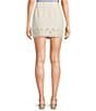 C&V Chelsea & Violet Eyelet Hem Coordinating Denim Mini Skirt, Color:Off White - Image 2
