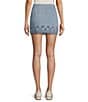 C&V Chelsea & Violet Eyelet Hem Coordinating Denim Mini Skirt, Color:Light Blue - Image 2