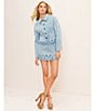 C&V Chelsea & Violet Eyelet Hem Coordinating Denim Mini Skirt, Color:Light Blue - Image 4