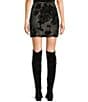 C&V Chelsea & Violet Flocked Mesh Coordinating Mini Skirt, Color:Black - Image 2
