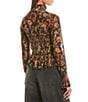 C&V Chelsea & Violet Floral Print Long Sleeve Smocked Top, Color:Black Floral - Image 2