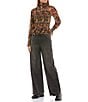 C&V Chelsea & Violet Floral Print Long Sleeve Smocked Top, Color:Black Floral - Image 3