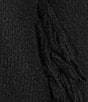 C&V Chelsea & Violet Fringe Long Sleeve Sweater, Color:Black - Image 4