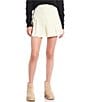 Color:Ivory - Image 1 - High Rise Corduroy Pleated Mini Skirt
