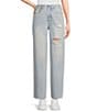 Color:Light Blue - Image 1 - High Rise Dad Jeans