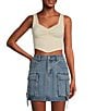 C&V Chelsea & Violet Knit V Hem Tank Top, Color:Antique Cream - Image 1