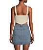C&V Chelsea & Violet Knit V Hem Tank Top, Color:Antique Cream - Image 2