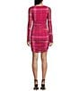 C&V Chelsea & Violet Long Sleeve Plaid Printed Rosette Mesh Dress, Color:Pink - Image 2