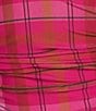 C&V Chelsea & Violet Long Sleeve Plaid Printed Rosette Mesh Dress, Color:Pink - Image 3