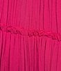Color:Fuchsia - Image 3 - Long Sleeve Ruffle Tiered Smocked Babydoll Mini Dress