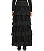 C&V Chelsea & Violet Multi-Layer Ruffle Tiered Maxi Skirt, Color:Black - Image 2