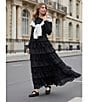 C&V Chelsea & Violet Multi-Layer Ruffle Tiered Maxi Skirt, Color:Black - Image 6