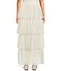 C&V Chelsea & Violet Multi-Layer Ruffle Tiered Maxi Skirt, Color:Ivory - Image 2