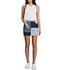 C&V Chelsea & Violet Patchwork Denim Coordinating Skirt, Color:Multi Blue - Image 3