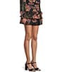 C&V Chelsea & Violet Printed Double Layer Coordinating Skirt, Color:Black/True Pink - Image 3