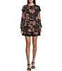 C&V Chelsea & Violet Printed Double Layer Coordinating Skirt, Color:Black/True Pink - Image 5