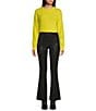 Color:Citron - Image 3 - Rhinestone Encrusted Cropped Sweater