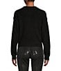 Color:Black - Image 2 - Rhinestone Encrusted Cropped Sweater