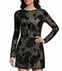 C&V Chelsea & Violet Round Neck Long Sleeve Flocked Mesh Coordinating Corset Top - Image 1