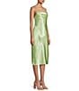 Color:Cool Matcha - Image 3 - Sleeveless Cowl Neck Midi Slip Dress