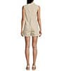 C&V Chelsea & Violet Sleeveless Rolled Hem Denim Romper, Color:Seashell - Image 2