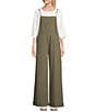 Color:Olive - Image 1 - Sleeveless Vintage Overall Jumpsuit