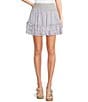 C&V Chelsea & Violet Smock Mini Coordinating Skirt, Color:Cool Indigo White - Image 1
