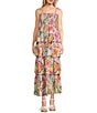 C&V Chelsea & Violet Square Neck Sleeveless Tiered Paisley Print Maxi Dress, Color:Paisley Print - Image 1