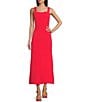 C&V Chelsea & Violet Square Neck Tie Back Maxi Dress, Color:Hibisucs - Image 1