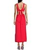 C&V Chelsea & Violet Square Neck Tie Back Maxi Dress, Color:Hibisucs - Image 2