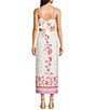 C&V Chelsea & Violet Square Neck Tie Back Printed Maxi Dress, Color:Seashell/Taffy Pin - Image 2