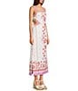 C&V Chelsea & Violet Square Neck Tie Back Printed Maxi Dress, Color:Seashell/Taffy Pin - Image 3