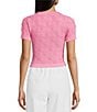 Color:Rose Bloom - Image 2 - Textured Floral Seamless T-Shirt