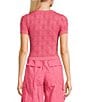 C&V Chelsea & Violet Textured Floral Seamless T-Shirt, Color:Vintage Pink - Image 2