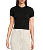 C&V Chelsea & Violet Textured Floral Seamless T-Shirt, Color:Black - Image 1