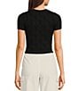 C&V Chelsea & Violet Textured Floral Seamless T-Shirt, Color:Black - Image 2